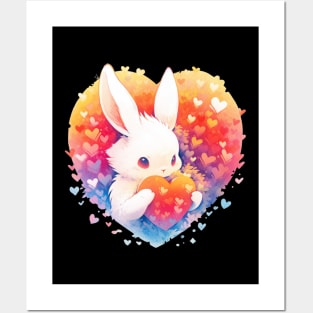Cute Love Bunny Easter Valentine Posters and Art